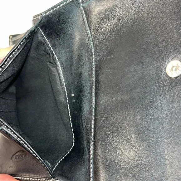 Authentic TOD’S Black Alligator Leather Tri-Fold Wallet
